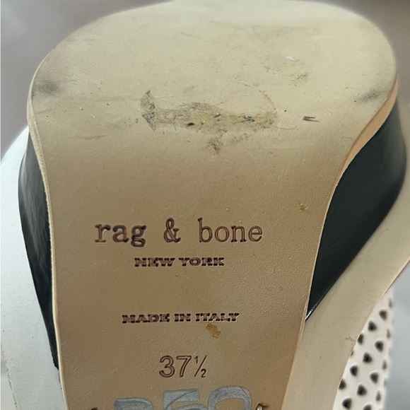 NWOT Rag & Bone retro black/white platform leather heels made in Italy 37.5 (7) - Picture 8 of 8
